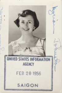 Spurred by a desire to see the world, Myriam Johnston joined the U.S. Information Agency (USIA) in 1955.