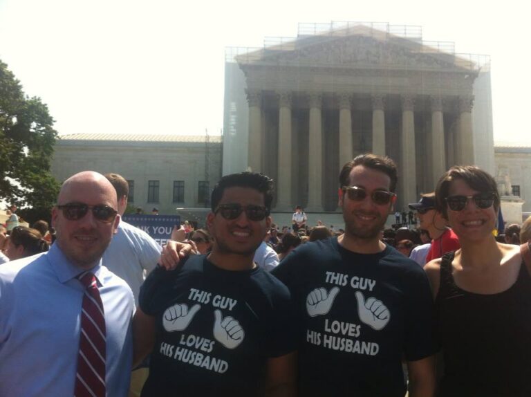glifaa board members on the steps of the U.S. Supreme Court, minutes before the court overturned the Defense of Marriage Act in June 2013.