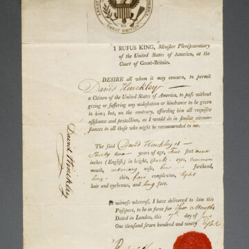 1798 David Hinckley Passport