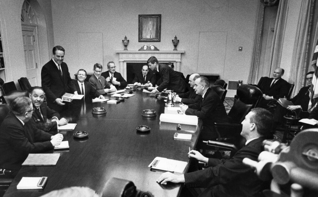 Carl T. Rowan USIA Director Cabinet Meeting