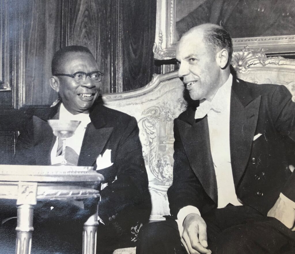 Ambassador Edward E. Dudley with Liberian President William Tubman, c.1949. Collection of the National Museum of American Diplomacy. 