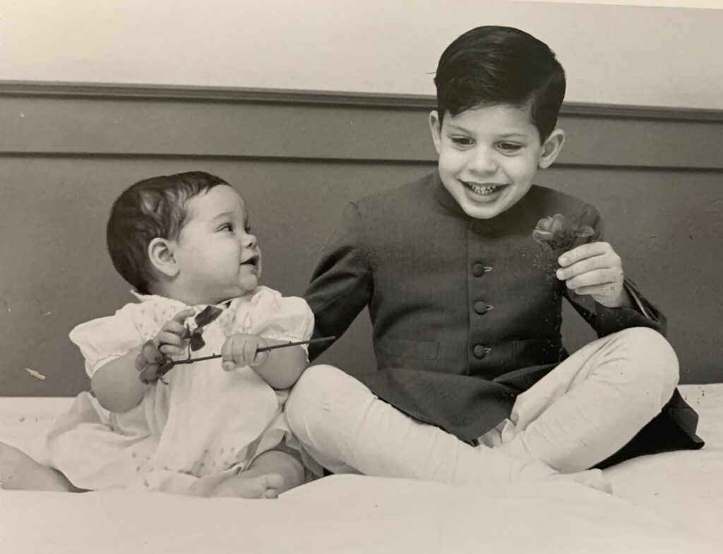 Lakhdhir with her brother. 
