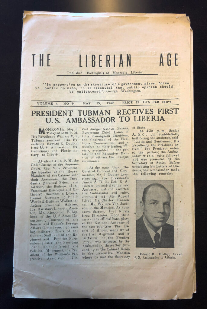 Liberian Age newspaper Edward R Dudley