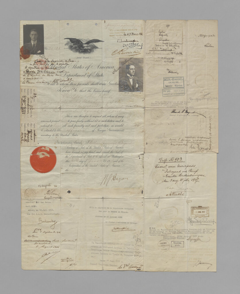 U.S. Special Passport Issued to Sheldon Whitehouse (Sr) 1914