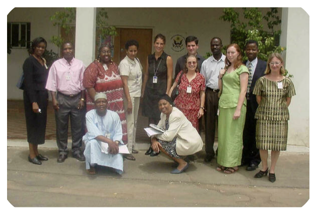 Claudia Anyaso posing with officials of the U.S. Embassy in Nigeria.