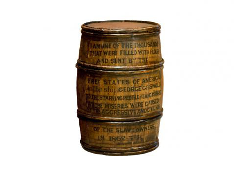 A barrel with an inscription