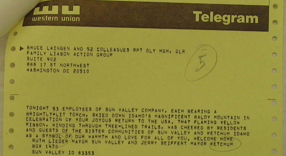 A yellow telegram