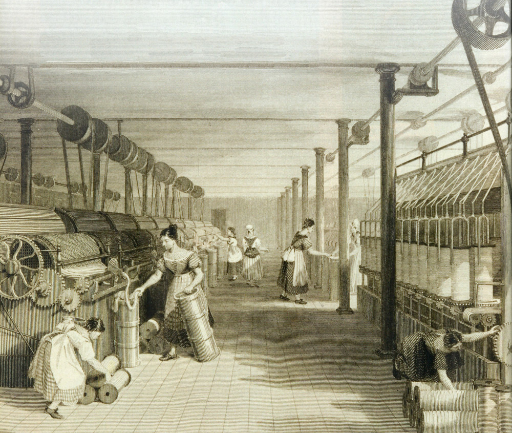 Illustration of a British textile mill