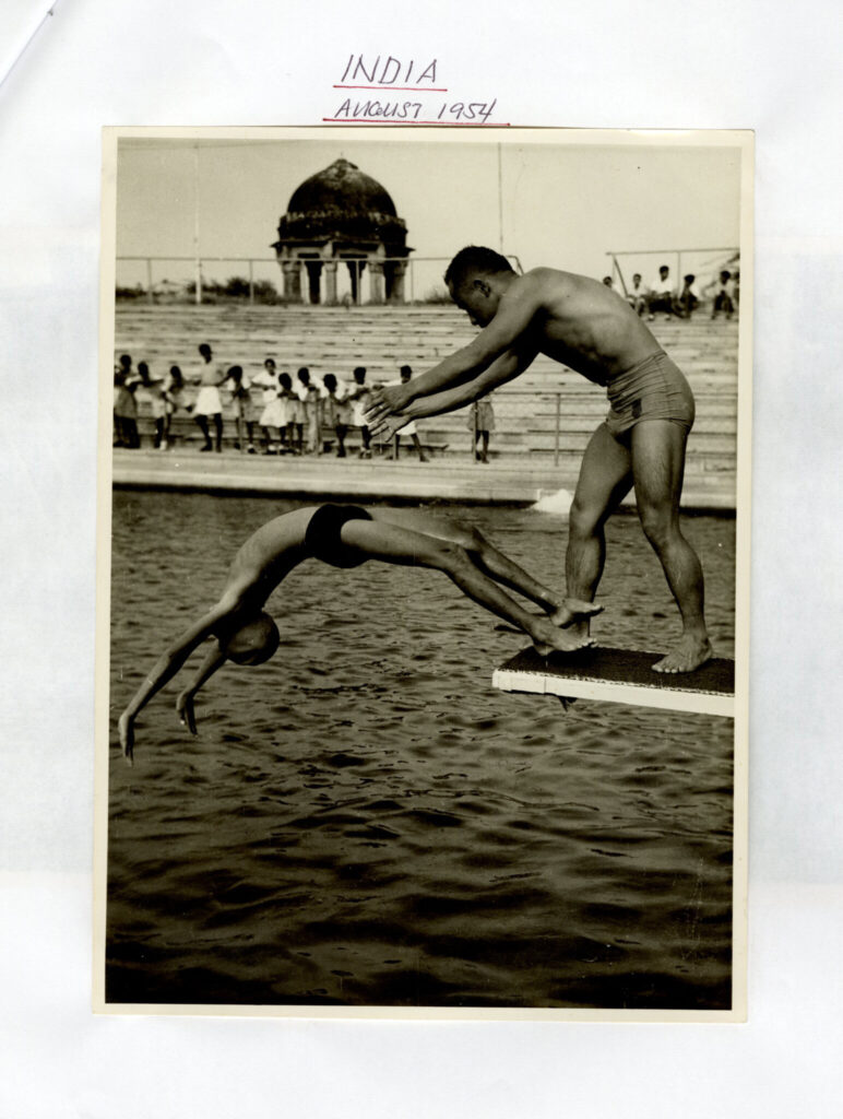 Sammy Lee on a diving board