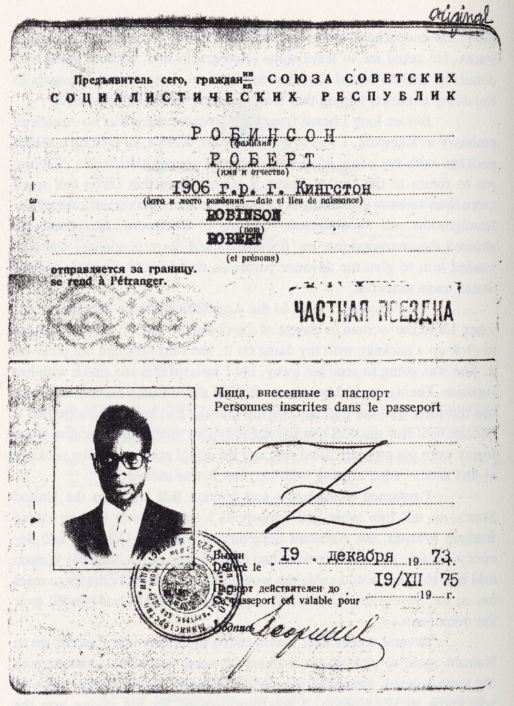 Robinson's passport
