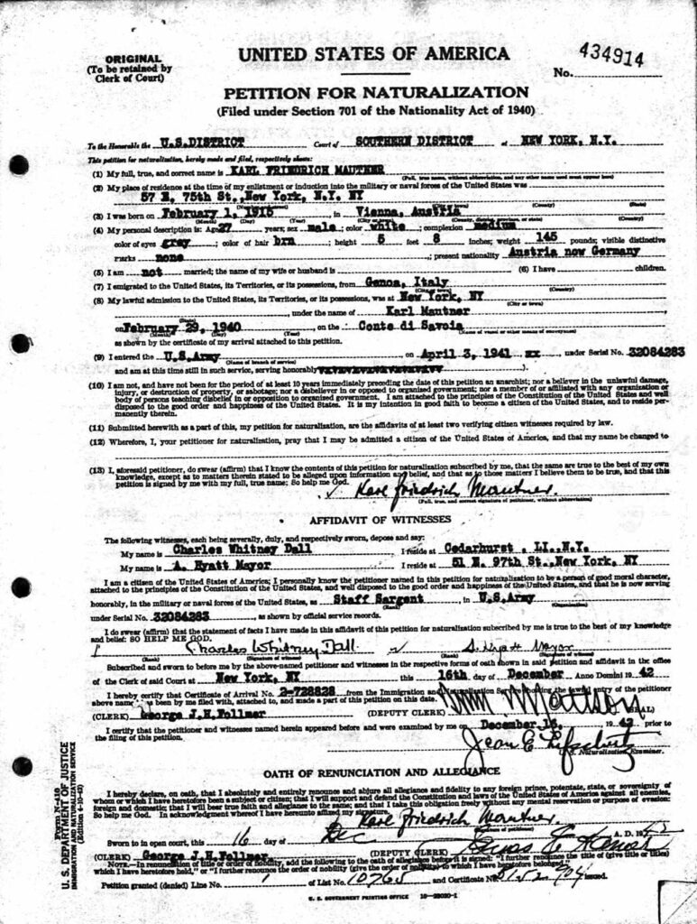 a naturalization certificate
