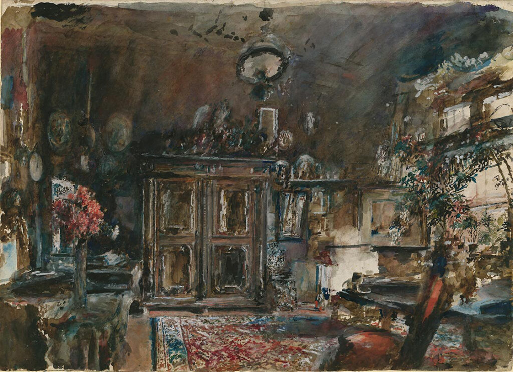 a painting of an artist's study