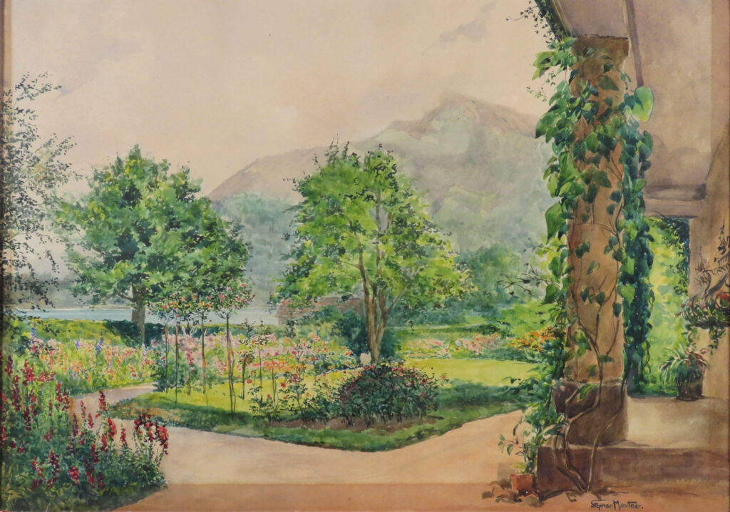 painting of a garden