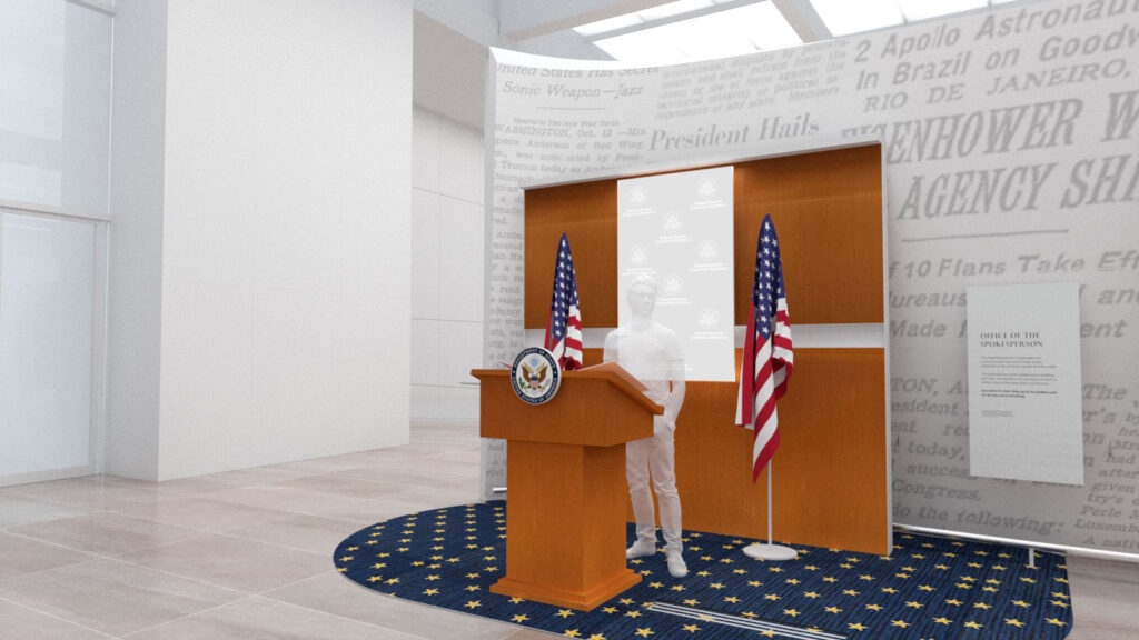 rendering of the spokesperson's podium
