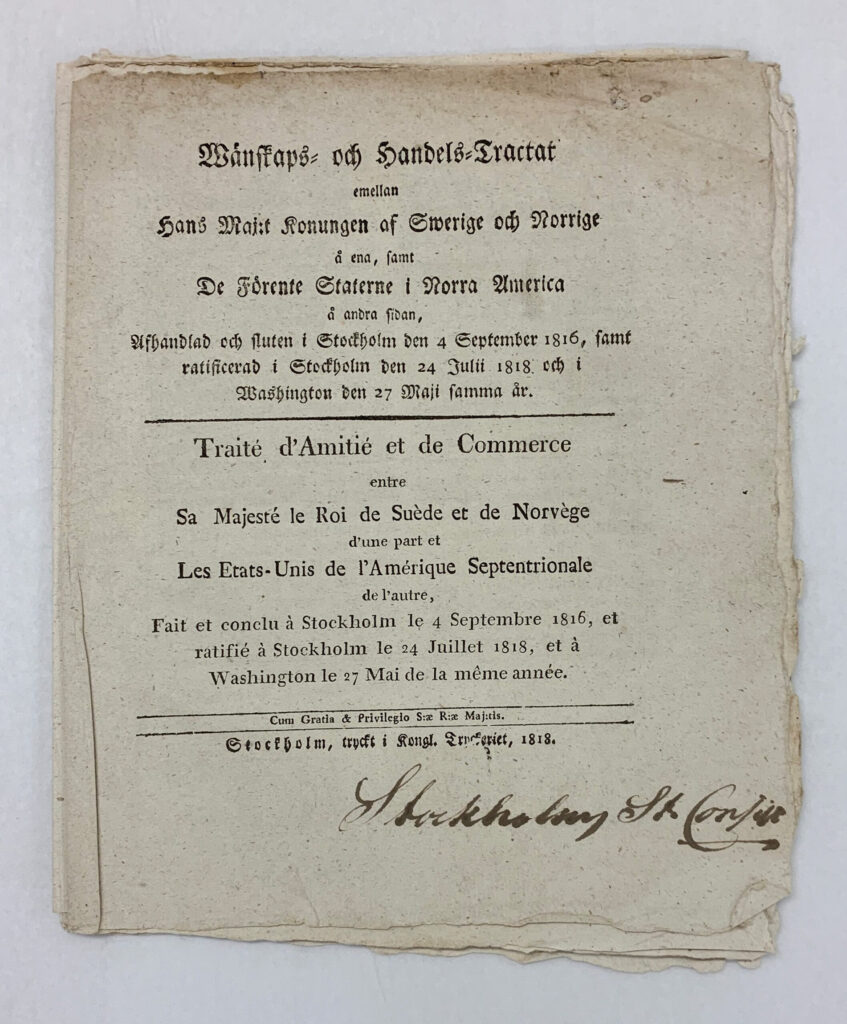 An old document in french and swedish