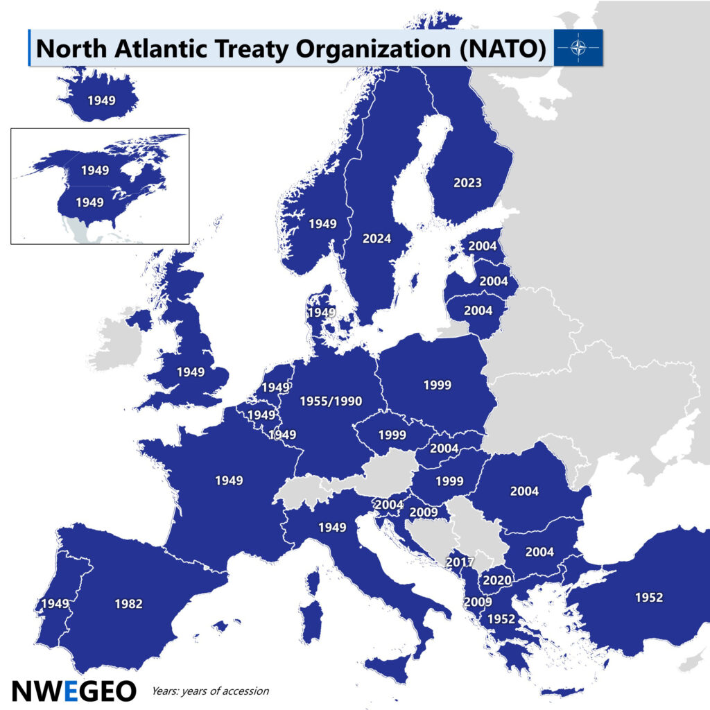 a political map of NATO