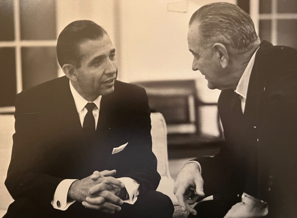 telles sitting speaking with LBJ