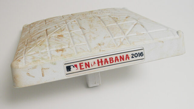 Items First Base from U.S.-Cuba Baseball Game