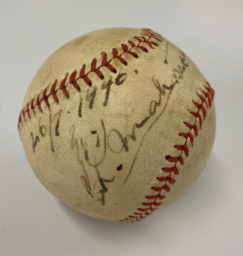 An autographed baseball