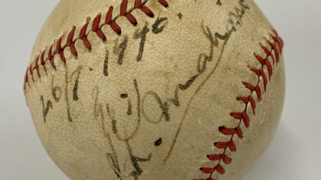 An autographed baseball