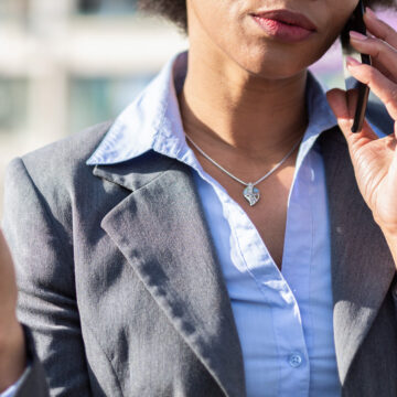 Woman holding a cell phone