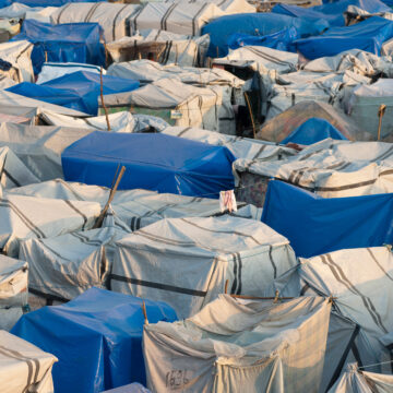 Aerial view of displacement camp