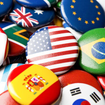 Buttons with flags on them