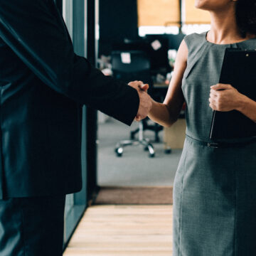 Two people shaking hands