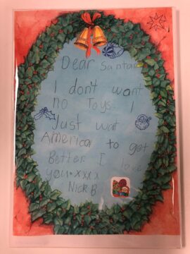 A letter written by a child to Santa