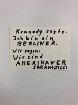 A note that with German writing