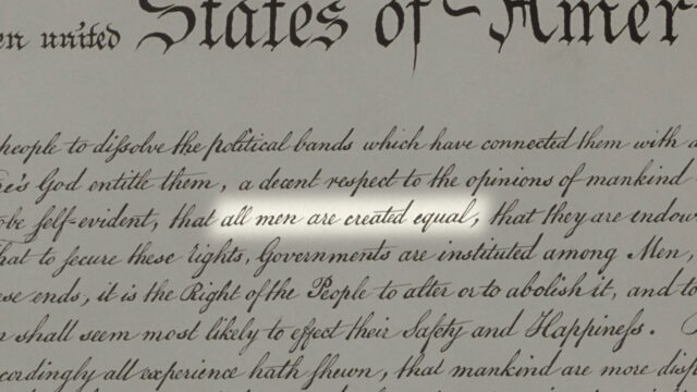 a highlighted excerpt of the declaration of independence
