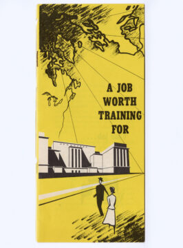 front page of a yellow pamphlet that says a job worth training for