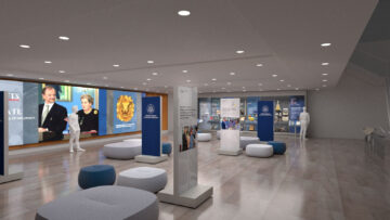 Rendering of the impact of diplomacy hall in the founding ambassadors' concourse