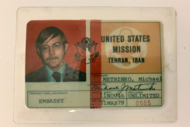 Michael Metrinko's ID badge