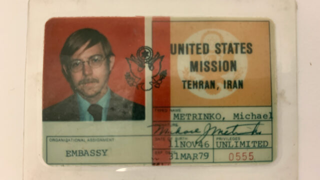 Michael Metrinko's ID badge