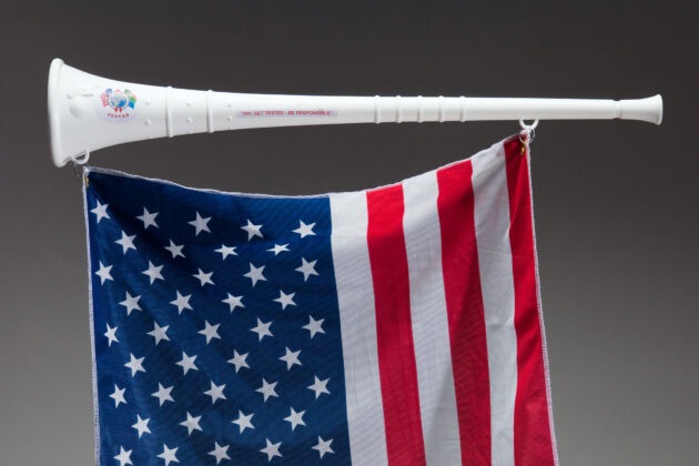 Vuvuzela horn with US flag