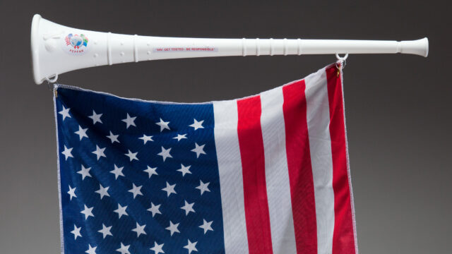 Vuvuzela horn with US flag