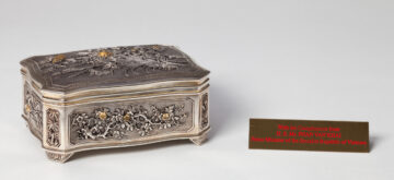 a decorative silver box