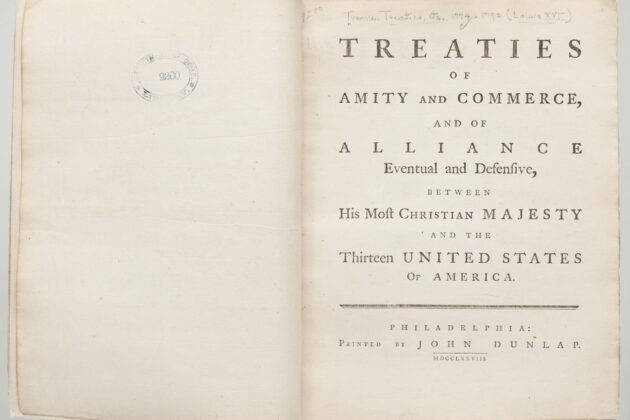 Printing of 1778 Treaties with France
