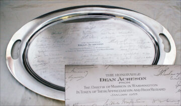 Silver Tray gifted to Secretary Acheson