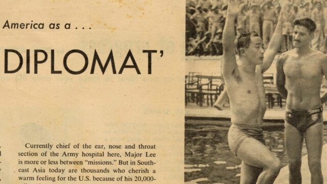 sammy lee newspaper clipping diving diplomat