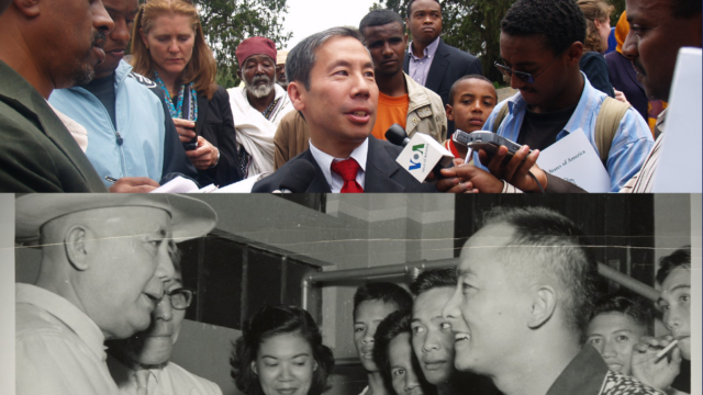 photo collage of Amb. Yamamoto and Dr. Sammy Lee