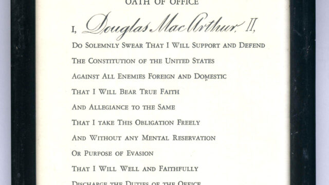 Douglas MacArthur II's Oath of Office