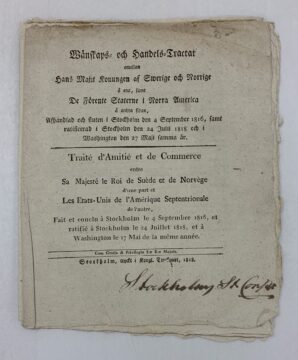 Printing of 1818 Treaty with Sweden
