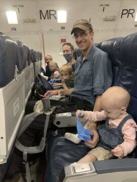 An american family on a plane