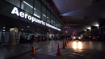 Outside La Aurora International Airport, American citizens gather to leave Guatemala City.