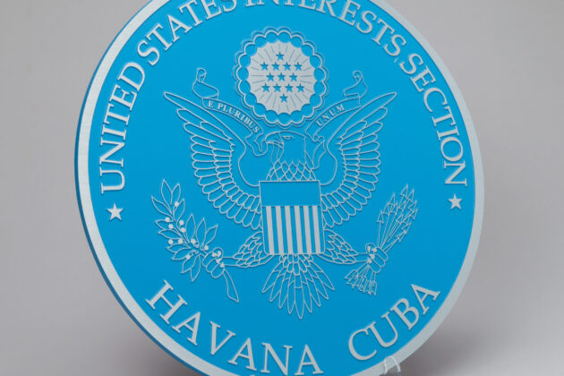 Podium Seal from U.S Interests Section Havana