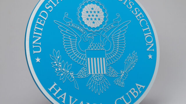Podium Seal from U.S Interests Section Havana