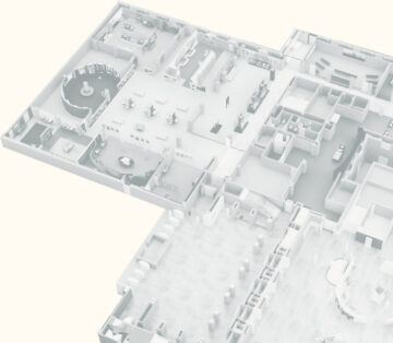 Aerial view of the museum plans